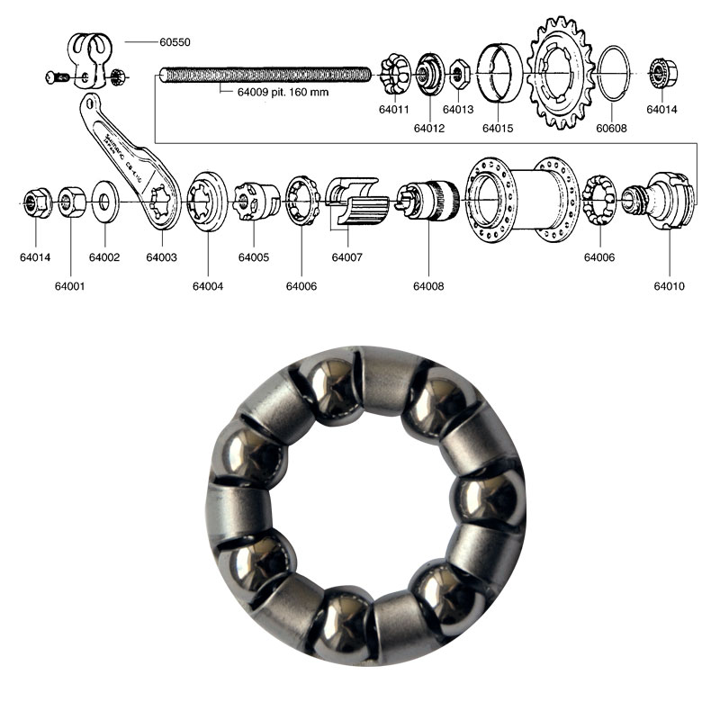 SHIMANO 1-v (CB-E110) kuularengas A