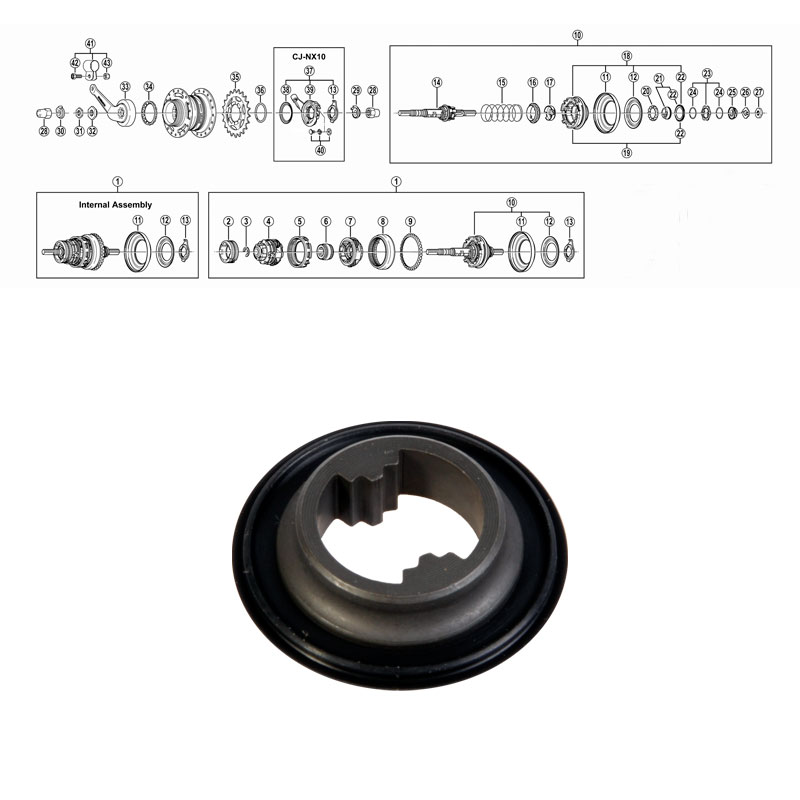 SHIMANO NEXUS 7-V (SG-7C22725/26/30) kartio oikea tiivisteellä