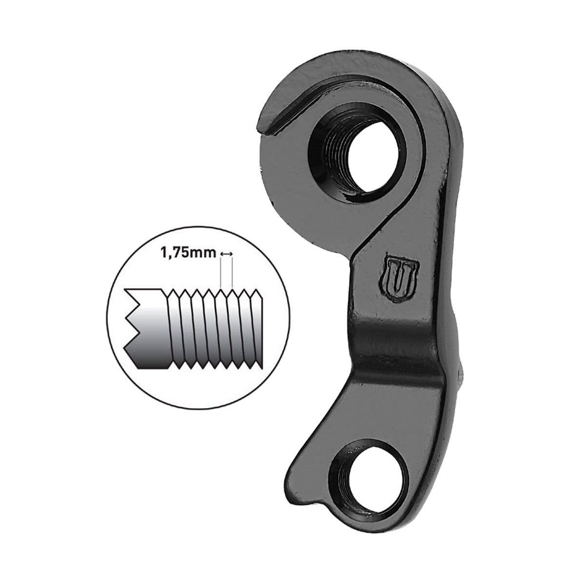 Takavaihtajan korvake UNION GH-249 Bulls (läpiakseli M12 kierre 1.75)