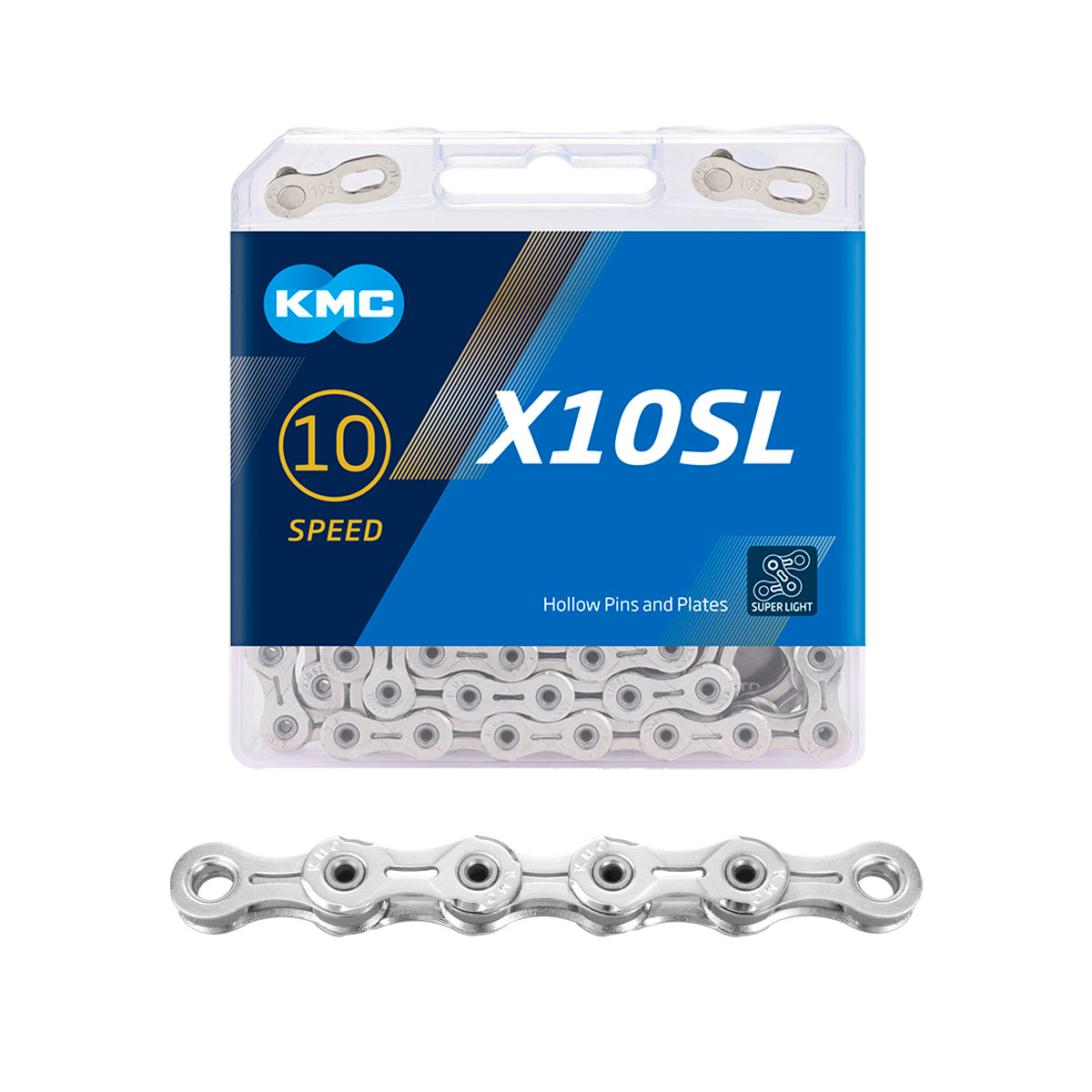 Ketju 10-v KMC X10SL Silver 1/2 x 11/128", 114L