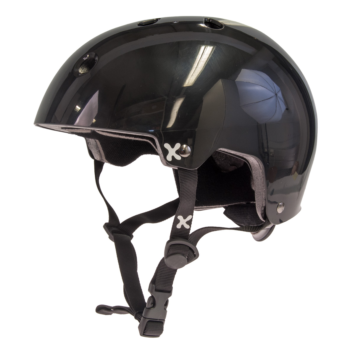 Pyöräilykypärä GTX BMX Junior kiiltävä musta säätöpannalla, 48-54 cm