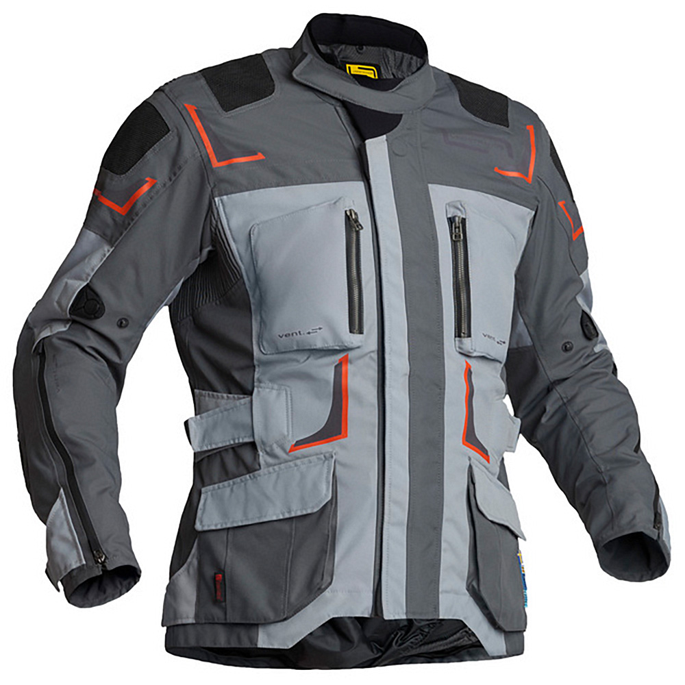 Linstrands Tekstiilitakki Myrvik Vaalean Harmaa/Musta/Oranssi 52