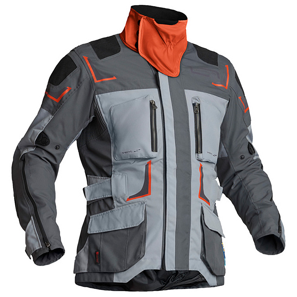 Linstrands Tekstiilitakki Myrvik Vaalean Harmaa/Musta/Oranssi 58 - Image 2