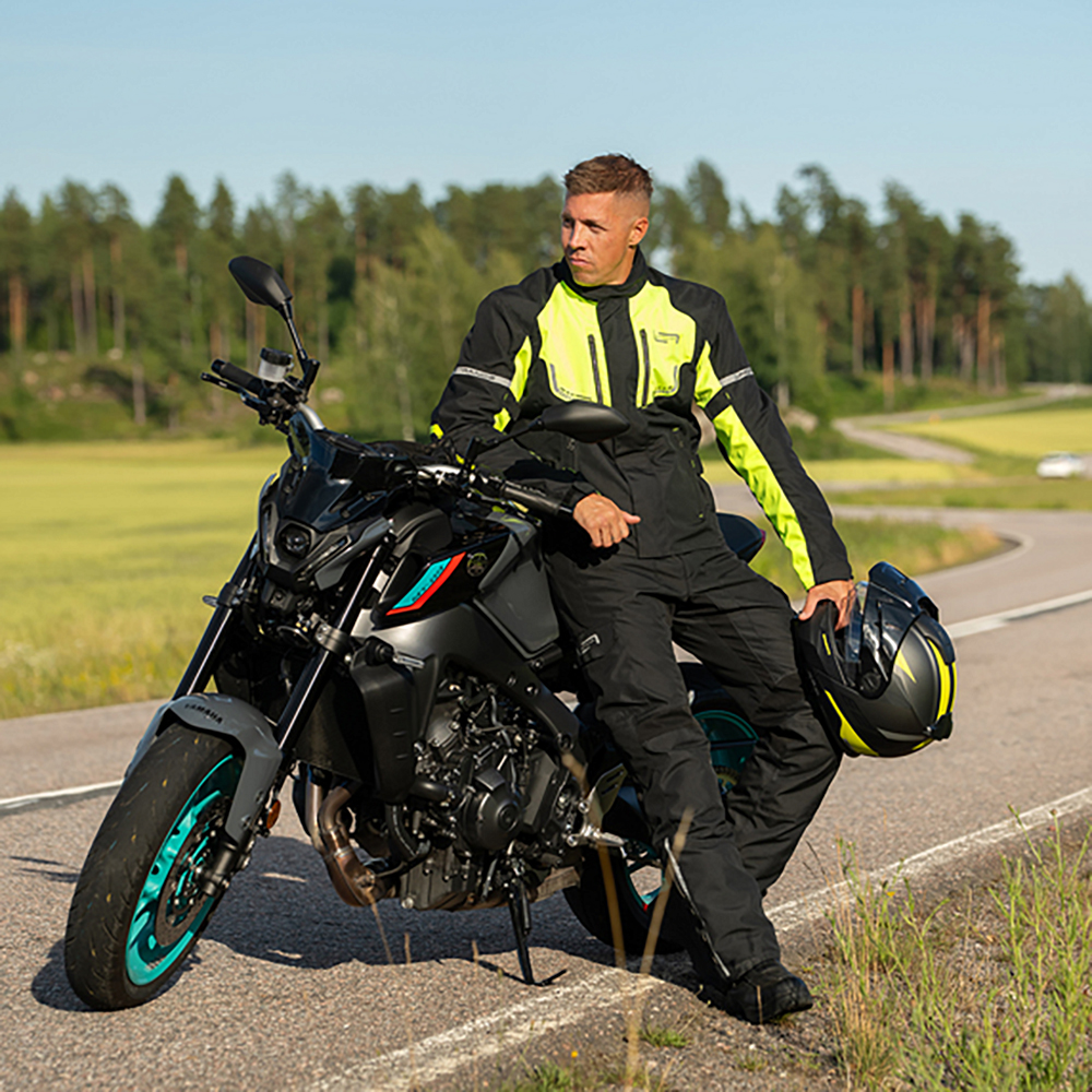 Lindstrands tekstiilitakki Lomsen Musta/HV keltainen 48 - Image 4