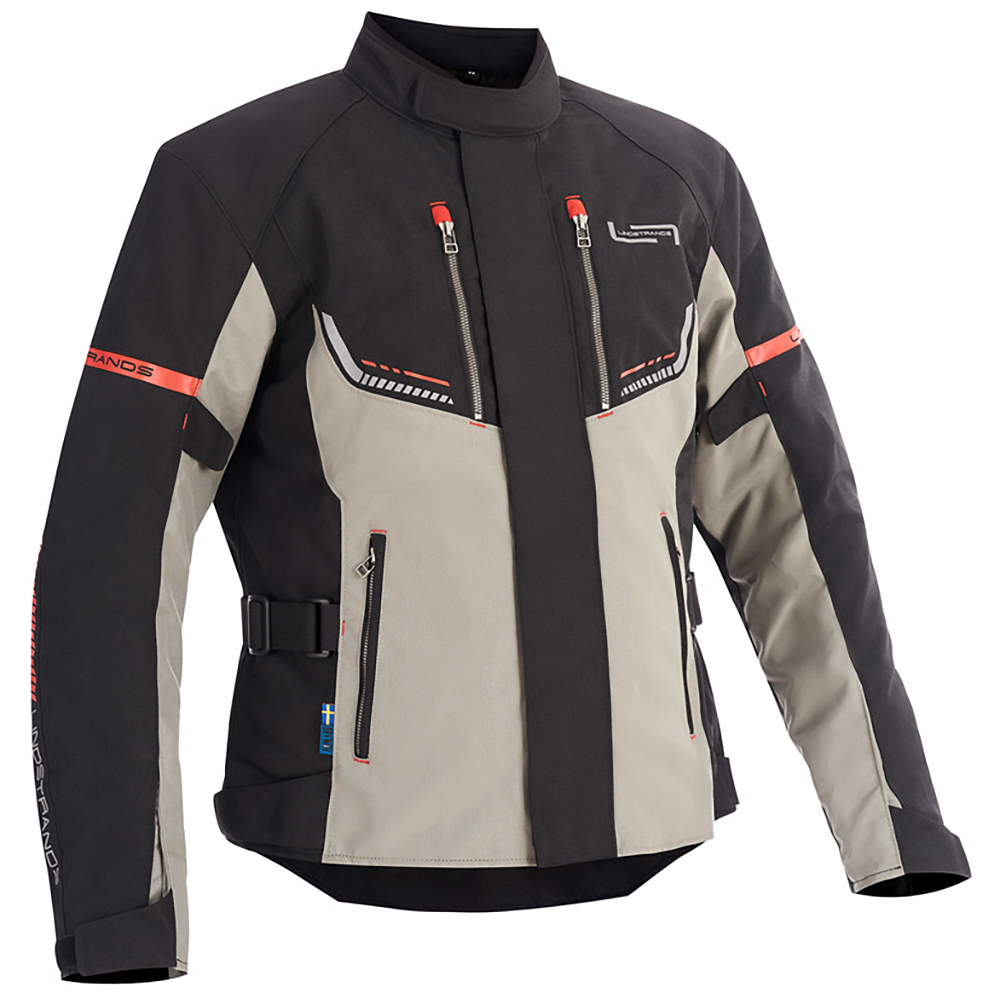 Lindstrands tekstiilitakki Lomsen Musta/vaalean harmaa 54