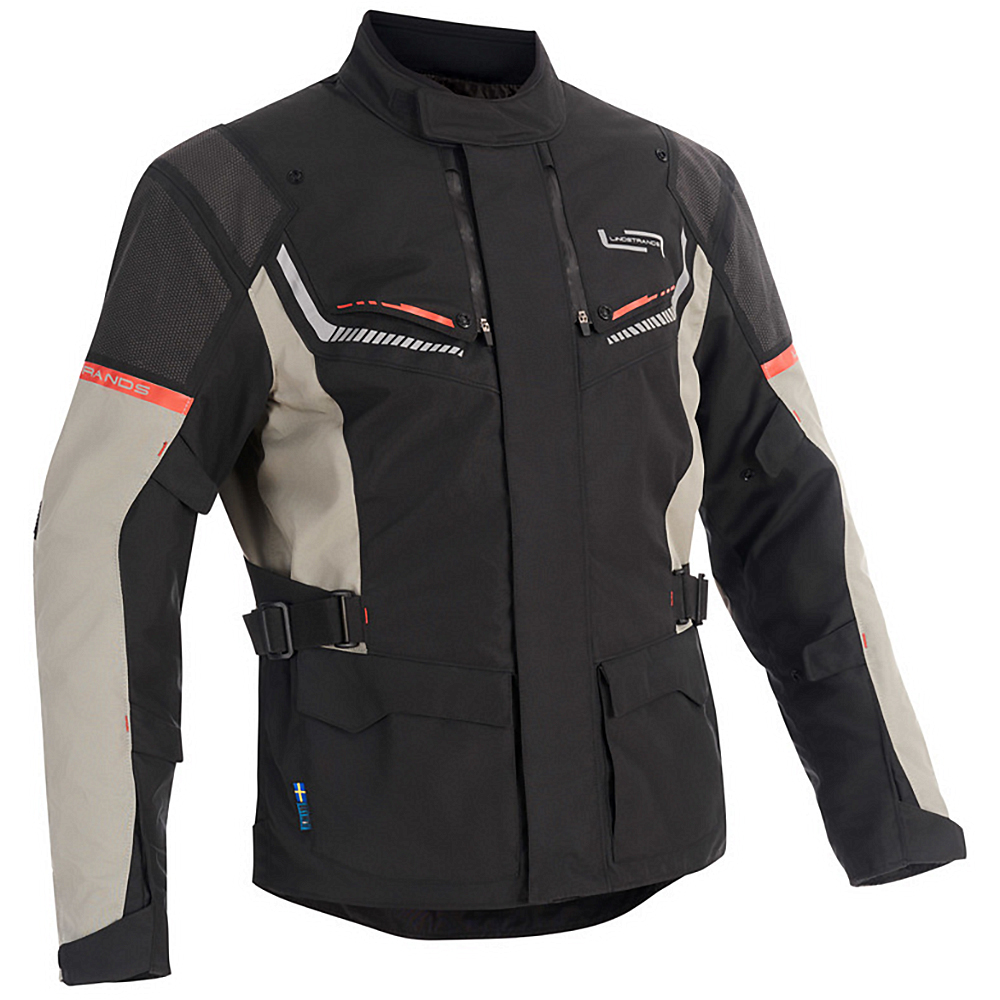 Lindstrands tekstiilitakki Sylarna Musta/vaalean harmaa 48