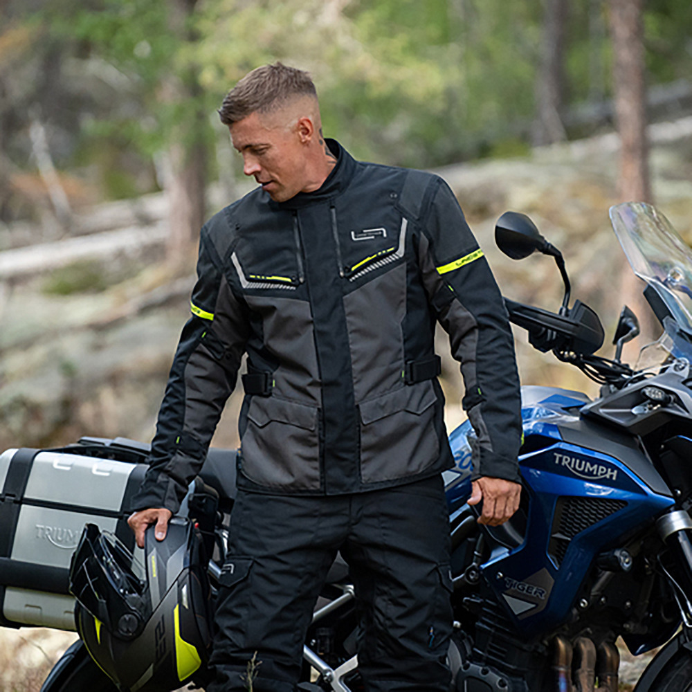 Lindstrands tekstiilitakki Sylarna Tumman harmaa/musta 54 - Image 5