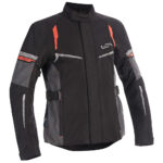 Lindstrands tekstiilitakki Backafall Musta/harmaa 48