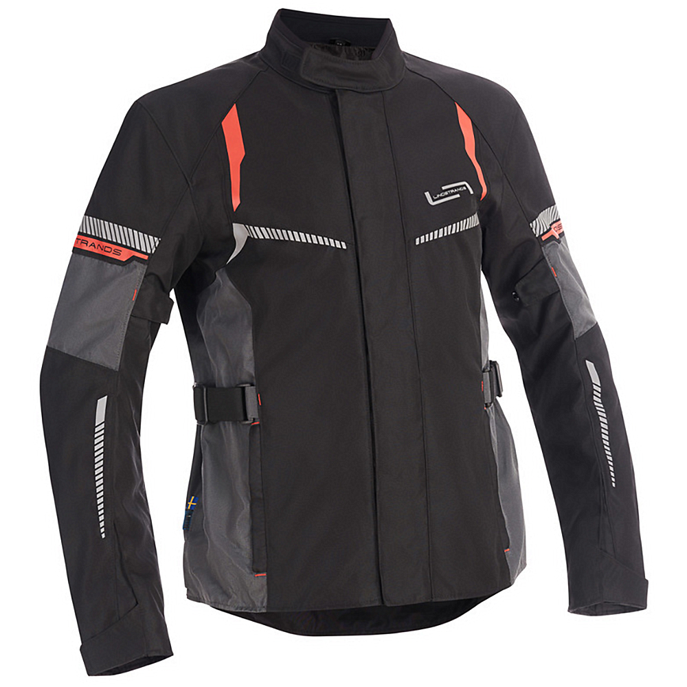 Lindstrands tekstiilitakki Backafall Musta/harmaa 56